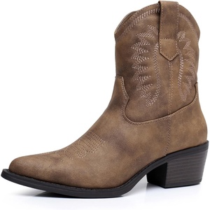 image:imageGLOBALWIN Womens Western Charm Cowgirl Boots Mid Calf Comfy Cowboy Boots For Women With Pointed Toe23yy07 Camel