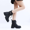 image:imageGLOBALWIN Womens Combat Boots Lace Up Ankle Booties Comfortable Lug Sole Boots For Women Chunky Low Heel21yy28 Black
