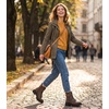 image:imageGLOBALWIN Womens Combat Boots Lace Up Ankle Booties Comfortable Lug Sole Boots For Women Chunky Low Heel21yy28 Brown