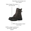 image:imageGLOBALWIN Womens Combat Boots Lace Up Boots For Women Ankle Booties For Women Low Heel22yy03 Grey