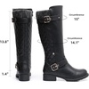 image:imageGLOBALWIN Womens Quilted Knee High Boots For Women Low Heel Comfortable Fashion Riding Boots19yy01black