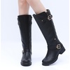 image:imageGLOBALWIN Womens Quilted Knee High Boots For Women Low Heel Comfortable Fashion Riding Boots19yy01black