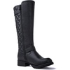 image:imageGLOBALWIN Womens Quilted Knee High Boots Low Heel Comfortable Fashion Dressy Riding Boots For Women19yy03 Black2