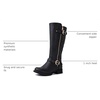 image:imageGLOBALWIN Womens Quilted Knee High Boots Low Heel Comfortable Fashion Dressy Riding Boots For Women19yy03 Black2