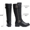 image:imageGLOBALWIN Womens Quilted Knee High Boots Low Heel Comfortable Fashion Dressy Riding Boots For Women19yy03black