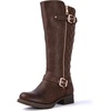 image:imageGLOBALWIN Womens Quilted Knee High Boots Low Heel Comfortable Fashion Dressy Riding Boots For Women19yy03brown2