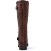 image:imageGLOBALWIN Womens Quilted Knee High Boots Low Heel Comfortable Fashion Dressy Riding Boots For Women19yy03brown2