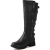 image:imageGLOBALWIN Womens Quilted Knee High Fashion Boots Strappy Boots For Women21yy10 Black3