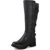 image:imageGLOBALWIN Womens Quilted Knee High Fashion Boots Strappy Boots For Women21yy10 Black4