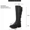 image:imageGLOBALWIN Womens Quilted Knee High Fashion Boots Strappy Boots For Women21yy10 Black4