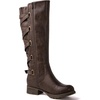 image:imageGLOBALWIN Womens Quilted Knee High Fashion Boots Strappy Boots For Women21yy10 Brown3