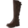 image:imageGLOBALWIN Womens Quilted Knee High Fashion Boots Strappy Boots For Women21yy10 Brown3