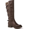 image:imageGLOBALWIN Womens Quilted Knee High Fashion Boots Strappy Boots For Women21yy10 Brown4