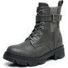 image:imageGLOBALWIN Womens Combat Boots Lace Up Ankle Booties Comfortable Lug Sole Boots For Women Chunky Low Heel21yy28 Grey