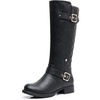 image:imageGLOBALWIN Womens Quilted Knee High Boots For Women Low Heel Comfortable Fashion Riding Boots19yy01black