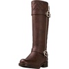 image:imageGLOBALWIN Womens Quilted Knee High Boots Low Heel Comfortable Fashion Dressy Riding Boots For Women19yy03brown
