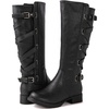 image:imageGLOBALWIN Womens Quilted Knee High Fashion Boots Strappy Boots For Women21yy10 Black3