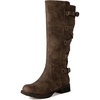 image:imageGLOBALWIN Womens Quilted Knee High Fashion Boots Strappy Boots For Women21yy10 Camel2