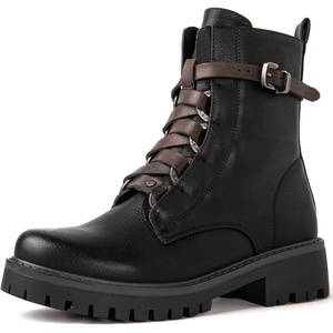 image:imageGLOBALWIN Womens Combat Boots Lace Up Boots For Women Ankle Booties For Women Low Heel22yy03 Black