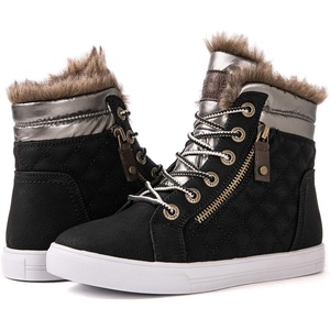 image:imageGLOBALWIN Womens Platform Wedge Sneakers Outdoor AntiSlip Winter Snow Hiking Furry Ankle Boots for Women21yy02 Black1