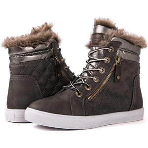 image:imageGLOBALWIN Womens Platform Wedge Sneakers Outdoor AntiSlip Winter Snow Hiking Furry Ankle Boots for Women21yy02 Grey1