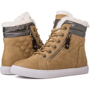 image:imageGLOBALWIN Womens Platform Wedge Sneakers Outdoor AntiSlip Winter Snow Hiking Furry Ankle Boots for Women21yy02 Khaki1